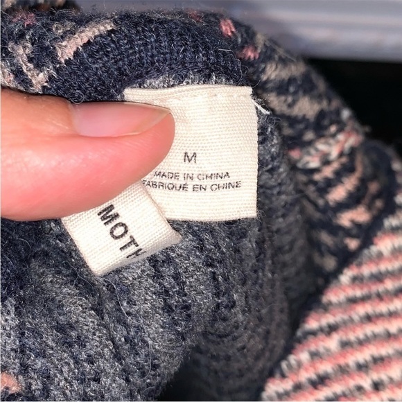 Anthropologie Moth Imperial Garden Wool Blend Cowl Neck Longline Cozy Sweater M - Picture 3 of 6